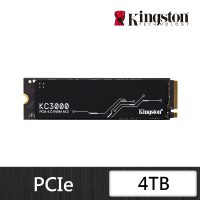 Kingston 金士頓 KC3000 4TB M.2 2280 PCIe 4.0 ssd固態硬碟 (SKC3000D/4096G) 讀 7000M/寫 7000M