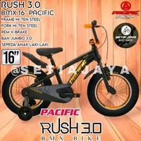 Sepeda Anak BMX 16 Inch PACIFIC RUSH 3.0 Frame Steel, Ban Jumbo 3.0, Rem V-Brake, Sepeda Anak Laki-L