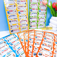 Nhãn Tên Học Sinh Lớp 1–9 – Thiết Kế Theo Tên Môn Học, Có Keo Dán Tiện Lợi & Nhãn Ngẫu Nhiên Capybar