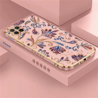 Plating Flower Phone Case For Huawei Nova 7i 5i 8i 7 SE 9 3 4 Y70 10 Pro 5T Soft Silicone Square Shockproof Cover Capa