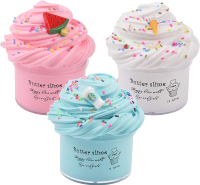 WUHUANIU Scented Slime Kit with 3 Pack Butter SlimePink WatermelonWhite Ice Cream and Ocean Coffee f