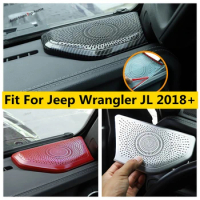 Front Triangle Pillar A Speaker Audio Sound Frame Red / Matte / Carbon Fiber Look Cover Trim For Jeep Wrangler JL 2018 - 2022