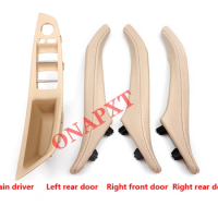 4 PCS Armrest Inner Handle Interior Handle Assembly Auto Car Leather Pull Inner Handle Passenger Door For BMW 5 Series F18 F10