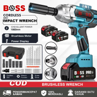 2025HotsaleCordless Brushless Impact Wrench Electric Wrench Drill Tool Screwdriver Battery