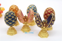 俄羅斯復活節彩蛋錫金屬工藝品粉色彩蛋中城堡擺件家居飾品擺設品