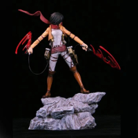 Hewufo Mikasa Ackerman Figure, Anime Attack On Titan Mikasa PVC Figures Character Figure Collection Model Toy Decoration Gift