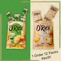 O'Rice Crackers Seaweed/Natural Snow Flavor 1 Bag 12 Packs Kreker Beras