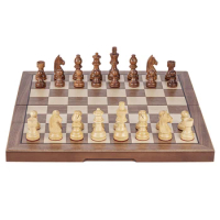 High-End Solid Wood Chess Luxury Wooden Chess Board Set Foldable Checkerboard Portable Travel Board Game Toy Home Decorations