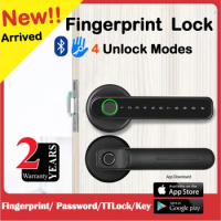 【Ready Stock】Fingerprint Door lock Wireless WiFi Bluetooth Password Key Digital lock Security Electronic Smart Door lock