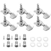 24 Pieces Silver Acoustic Guitar Machine Heads Knobs Guitar String Tuning Peg Tuner(12 For Left + 12 For Right)