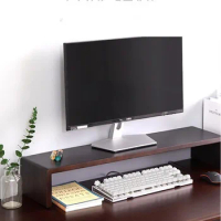 Solid Wood Computer Monitor Height Shelf Extended Desktop Desktop Table For Laptop Office Computer Monitor Storage Rack