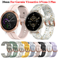 20mm Watch Band For Garmin Vivoactive 3/Venu 2 Plus/SQ 2/Vivomove HR Strap Silicone Wristband Bracelet for Forerunner 645 245 55