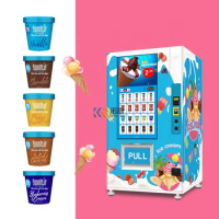 24 Hour Automatic Hard Ice Cream Combo Vending Machine Yogurt Food Frozen Vending Machinery
