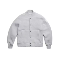 Canada Goose Hudson Fleece Bomber Jacket with White Label Silverbirch Heather