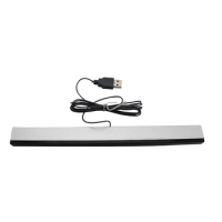 For Wii Silver Sensor Bar Plastic Sensor Bar Wired Receivers IR Signal Ray USB Plug Replacement For Nitendo Remote