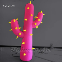 3m Large Fresh Pink Inflatable Cactus Balloon Simulated Plant With Prickles For Party Decoration