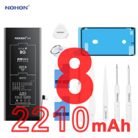 Nohon Battery For iPhone 8 iPhone8 2110mAh-2210mAh High Capacity Li-polymer Bateria For Apple with Tools