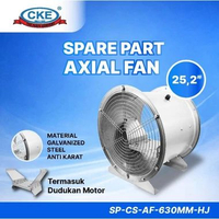 CKE Sparepart Casing Axial Fan 25.2 Inch 630mm Galvanis Spare Part Body Blower dan Dudukan Motor