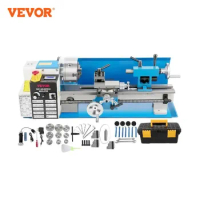 VEVOR 550W Mini Metal Lathe Machine 7"x14" Benchtop Digital Display Variable Speed with 3-jaw Chuck for Making Metal threads