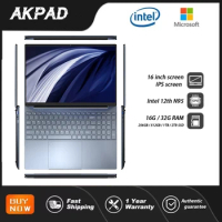 AKPAD Max 32G Ram Laptop AK16 Pro 16" IPS Ultra HD 12th Gen Intel N95 Processor 3.4Ghz SSD Windows 10 11 Pro Ultrabook Notebook