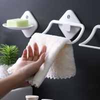 衛生間歐式免打孔毛巾桿掛高端晾毛巾擦手巾架廚房置物架壁掛掛架