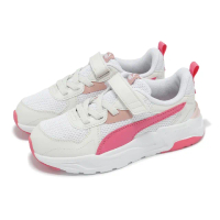 【PUMA】慢跑鞋 Trinity Lite AC+ PS 中童 米白 粉紅 童鞋 魔鬼氈 運動鞋(391480-16)