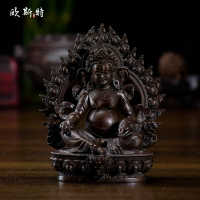 歐斯特 藏傳佛教用品 銅雕花 黃財神 藏巴拉 佛像 古色