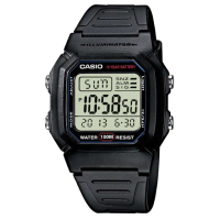 【CASIO 卡西歐】W-800H-1A 當兵 學生 運動首選(防水100米 LED照明電子錶)