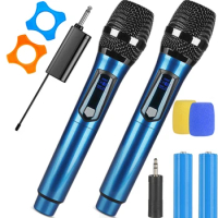 Handheld Dynamic Karaoke Microphone Rechargeable Mic UHF Fixed Frequency Wireless Microphone for Amplifier PA System Singing