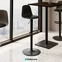 Dekoruma GION Kursi Bar Kulit Sintetis / PU Leather Bar Stool / Kursi Cafe New Anaya - Hitam