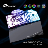 Bykski A-XF6600XT-X,GPU Water Block For XFX Radeon RX 6600XT Speedster Merc / V2 OC Video Card Radiator,VGA Cooler