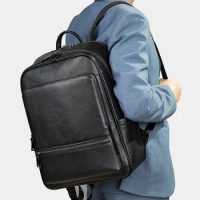 Men's leather backpack, backpack, shoulder bag, top layer cowhide backpack, large capacity backpack
