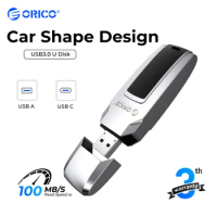 ORICO USB 3.0 100MB/S USB Flash Drive UFSD Metal Leather Pen Drive Type C 256GB 128GB 64GB 32GB Car Shape USB Stick Pendrive