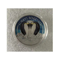 The South Pole Penguin Silver Plated Souvenirs and Gifts Always Together Love Coin Home Decorations Commemorative Coins.cx