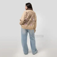 CALMMIND FLORAL MONSTER LEATHER KHAKI JACKET S