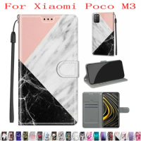 Sunjolly Case for Xiaomi Poco M3 Wallet Stand Flip PU Leather Phone Case Cover coque capa for Xiaomi Poco M3 Case Cover