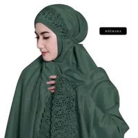 ROEMARA - Mukena Dewasa Renda Bordir Katun Mikro | Mukena Khadijah | Mukena Bordir Hijau Botol