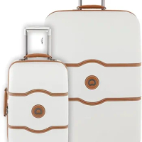 DELSEY Paris Chatelet Hard+ Hardside Luggage with Spinner Wheels, Champagne White, 2 Piece Set 21/28, with Brake