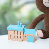 【eguchitoys】故事積木〈公寓〉(木頭/原木積木 兒童玩具 辦公室療癒小物 房間佈置裝飾 拍照道具)