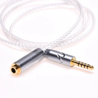 Silver Plated Cable 4.4mm Male to 4.4mm Female Balanced Headphone Extension Cable for Sony NW-WM1Z 1A MDR-Z1R TA-ZH1ES PHA-2