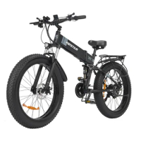 Ridstar-Ranger Electric Bike, 1000W, 21 Speed, IPX7 Waterproof, Fold, High Power, 26*4.0 for Mountain Road Electric Bicycle 2024