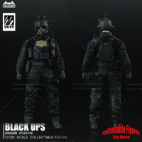 HASUKI 1/12 SALVO SA01 Men Soldier Black Ops Classic Camouflage Outdoor Combat Suit Version Dolls 6Inch Action Figure Body