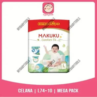 MAKUKU SAP DIAPERS COMFORT FIT PANTS M80+10 L74+10 XL60+6 POPOK ANAK L74+10