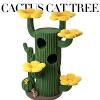Cactus climbing frame, nest, tree integrated super large green plant cat frame fabric upgrade