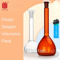 Brown Volumetric Flask Standard Mouth 5ml-1000ml Plastic Stopper Clear Glass Volumetric Flask 2pcs/box Volumetric Flask