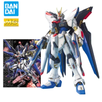 Original Bandai MG 1/100 ZGMF-X20A Strike Freedom Gundam Model Assembly Trendy Toy Children's Holiday Gifts Ornament Collectible
