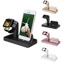 2 In 1 Charging Dock Station Bracket Cradle Stand Holder Charger for IPhone X 8 7 6S Plus 5S Dock for Apple Watch Iwatch Charger