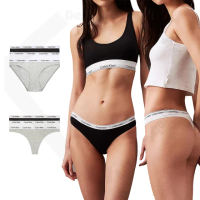 【Calvin Klein 凱文克萊】三入組 Cotton Stretch 女內褲 基本款棉質三角褲/丁字褲 CK內褲(多款任選)