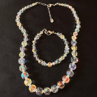 Swarovs Aurora Borealis Crystal Set Bracelet & Necklace