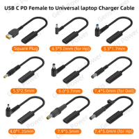 Laptop Dc Power Supply Adapter Connector Cable Cord USB Type C PD Female to Universal Male Plug Converter for Lenovo Hp Asus